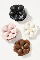 Faux-Leather Flower Hair Ties, Set of 2