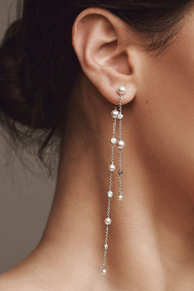 NADRI Front-Back Crystal Pearl Drop Earrings