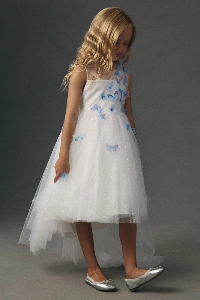 Princess Daliana Butterfly Tulle Flower Girl Dress