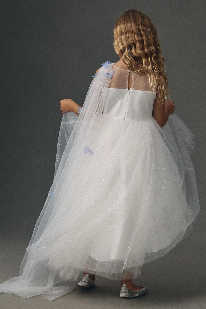 Princess Daliana Butterfly Tulle Flower Girl Dress