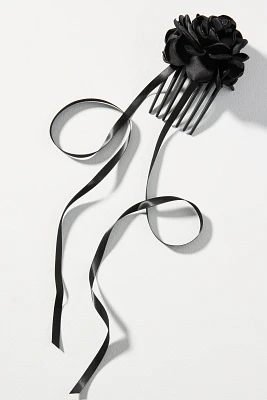 Satin Rose Tie Hair Comb