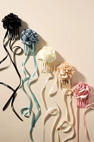 Satin Rose Tie Hair Comb