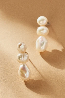 Triple Pearl Drop Earrings