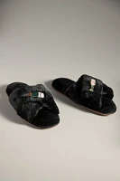 Maeve Icon Patch Fuzzy Slippers