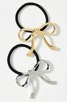 Metal Bow Hair Ties, Set of 2