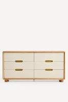 Monza Ash Wood Six-Drawer Dresser