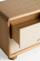 Monza Ash Wood Two-Drawer Nightstand