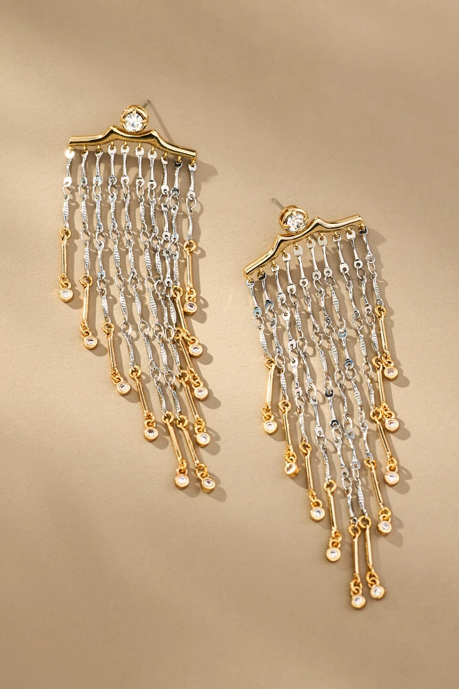 Mixed Metal Chandelier Earrings