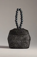 Rattan Beaded Bucket Bag