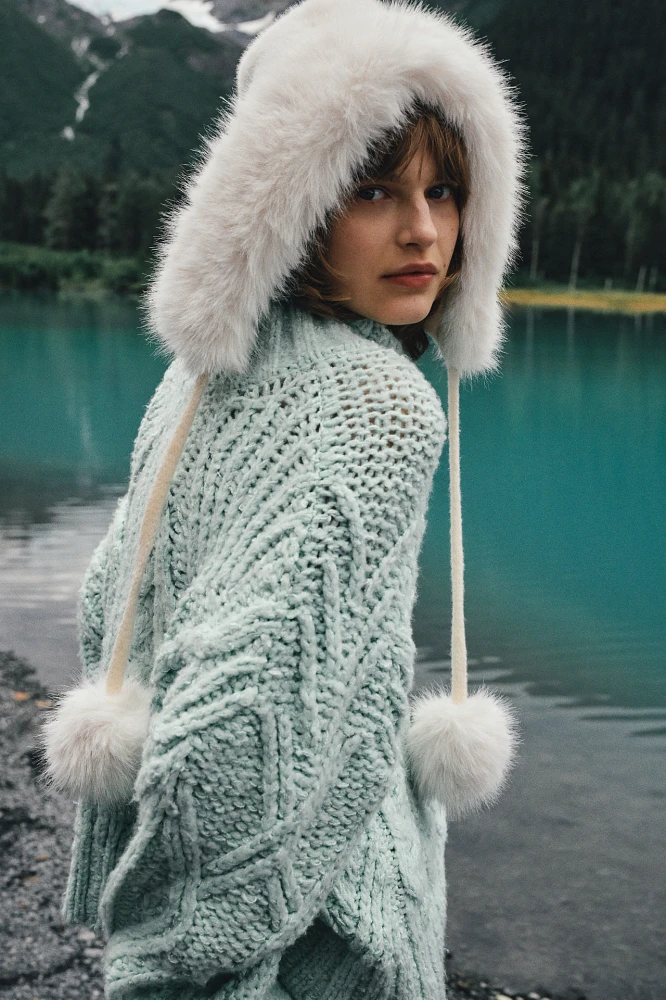 By Anthropologie Faux-Fur Pom-Pom Hood