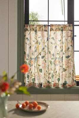 Hattie Cotton Floral Printed Café Curtains, Set of 2