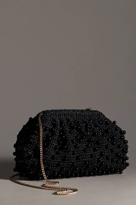 By Anthropologie Beaded Crochet Clutch