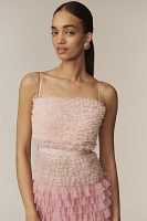 BHLDN Juliet Strapless Tulle Ruffle Midi Dress