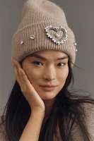 By Anthropologie Embellished Heart Beanie