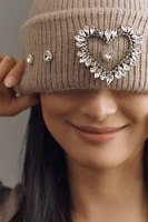 By Anthropologie Embellished Heart Beanie