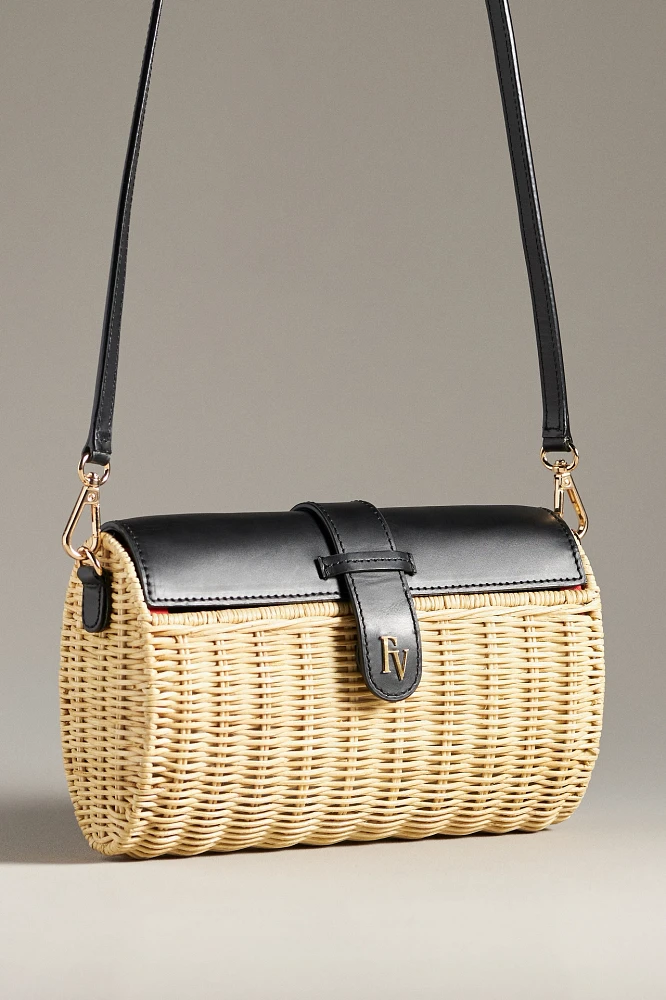 Frances Valentine Betsy Wicker Basket Crossbody Bag