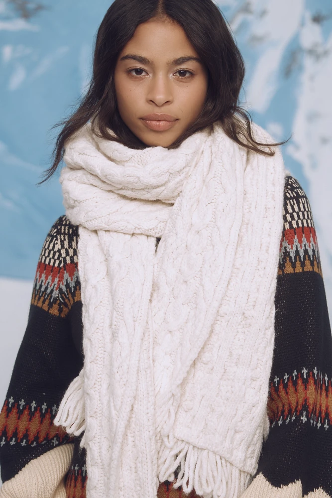 By Anthropologie Chunky Cable Scarf