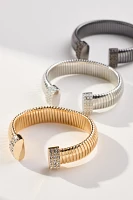 Pavé Ribbed Cuff Bracelet