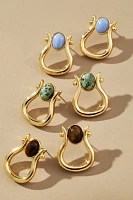 Stone Horseshoe Earrings