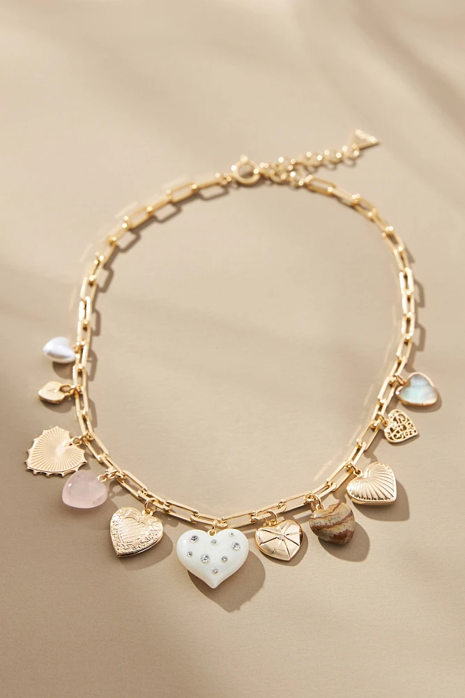 Multi Heart Charms Necklace