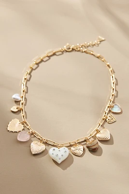 Multi Heart Charms Necklace