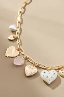 Multi Heart Charms Necklace