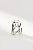 Silver Bubble Letter Monogram Post Earrings