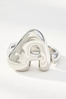 Silver Bubble Letter Monogram Ring