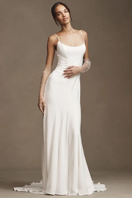 RISH Gianna Scoop-Neck Fit & Flare Wedding Gown