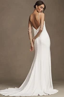 RISH Gianna Scoop-Neck Fit & Flare Wedding Gown