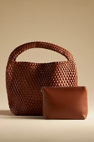 Antik Kraft Woven Faux-Leather Slouchy Bag