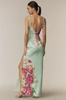 BHLDN Paisley 3D Embellished Side-Slit Maxi Dress