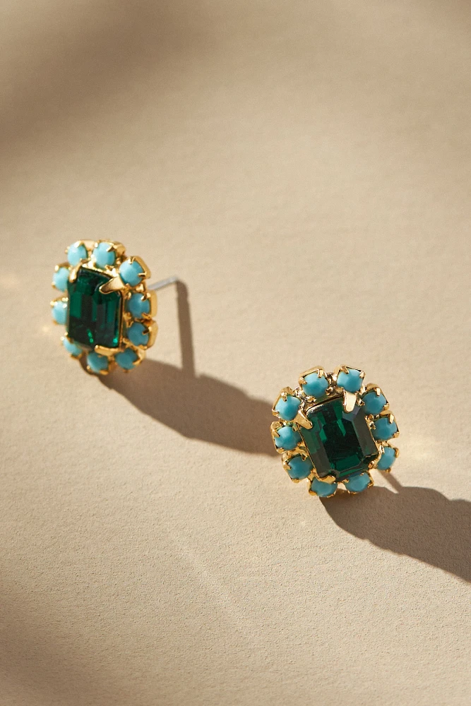 The Pink Reef Crystal Petite Stud Earrings