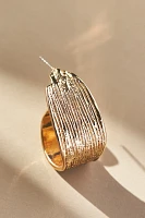 Textured Metal Huggie Hoop Earrings