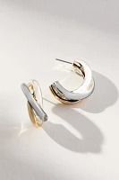 Tricolor Metal Hoop Earrings