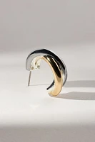 Tricolor Metal Hoop Earrings