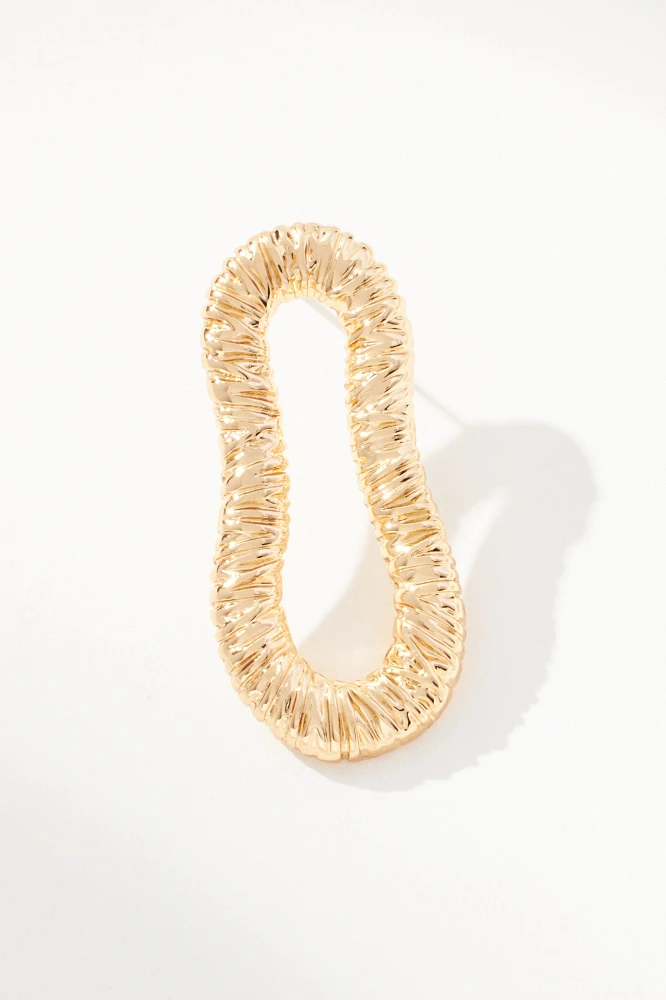 Textured Oval Drop Earrings