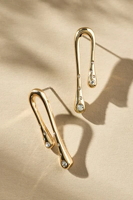 Curved Metal Drop Earrings