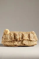 Raffia Ruffle Clutch