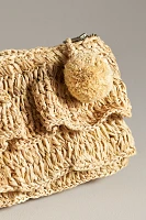 Raffia Ruffle Clutch