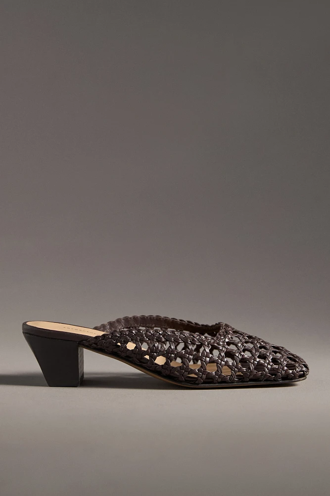 By Anthropologie Woven Mule Heels