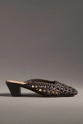 By Anthropologie Woven Mule Heels
