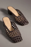 By Anthropologie Woven Mule Heels