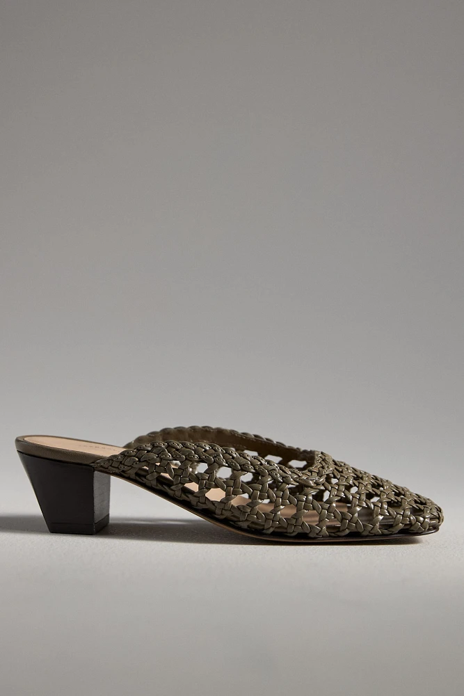 By Anthropologie Woven Mule Heels