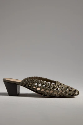 By Anthropologie Woven Mule Heels