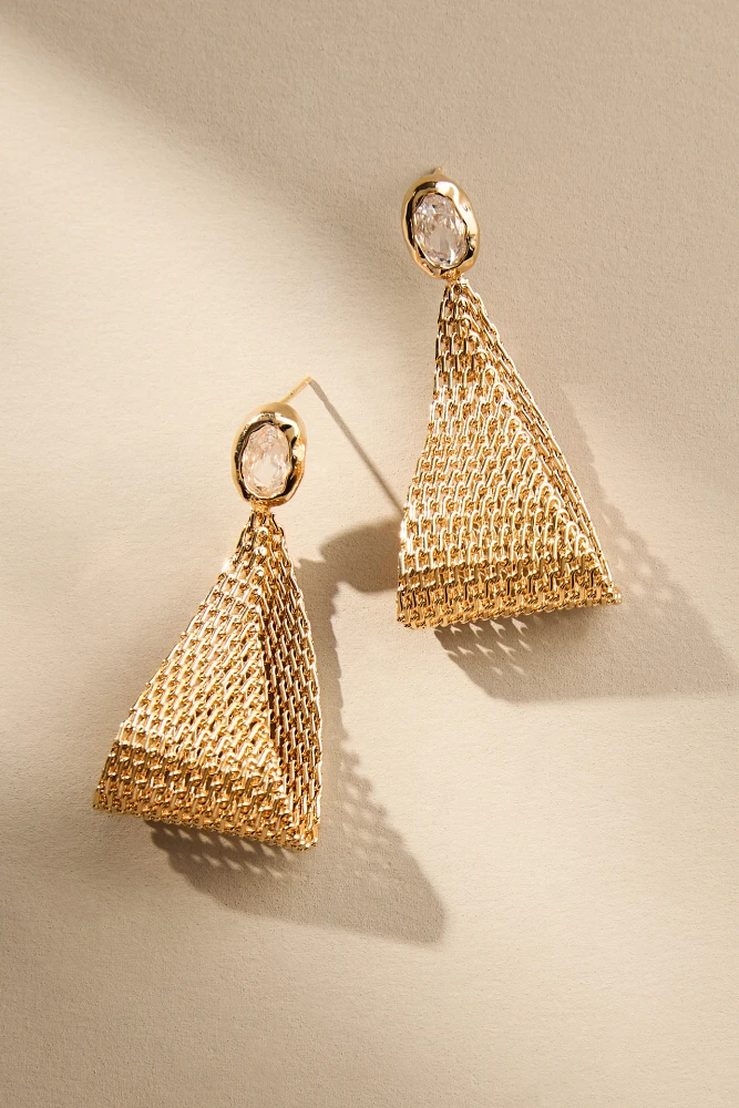 Metal Mesh Drop Earrings