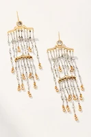 Mixed Metal Chandelier Drop Earrings