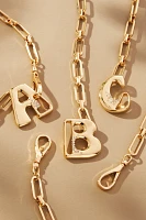 Bubble Letter Monogram Paperclip Chain Necklace