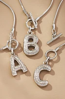 Bubble Letter Monogram Pavé Toggle Necklace