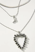 Western Heart Charm Layered Necklace